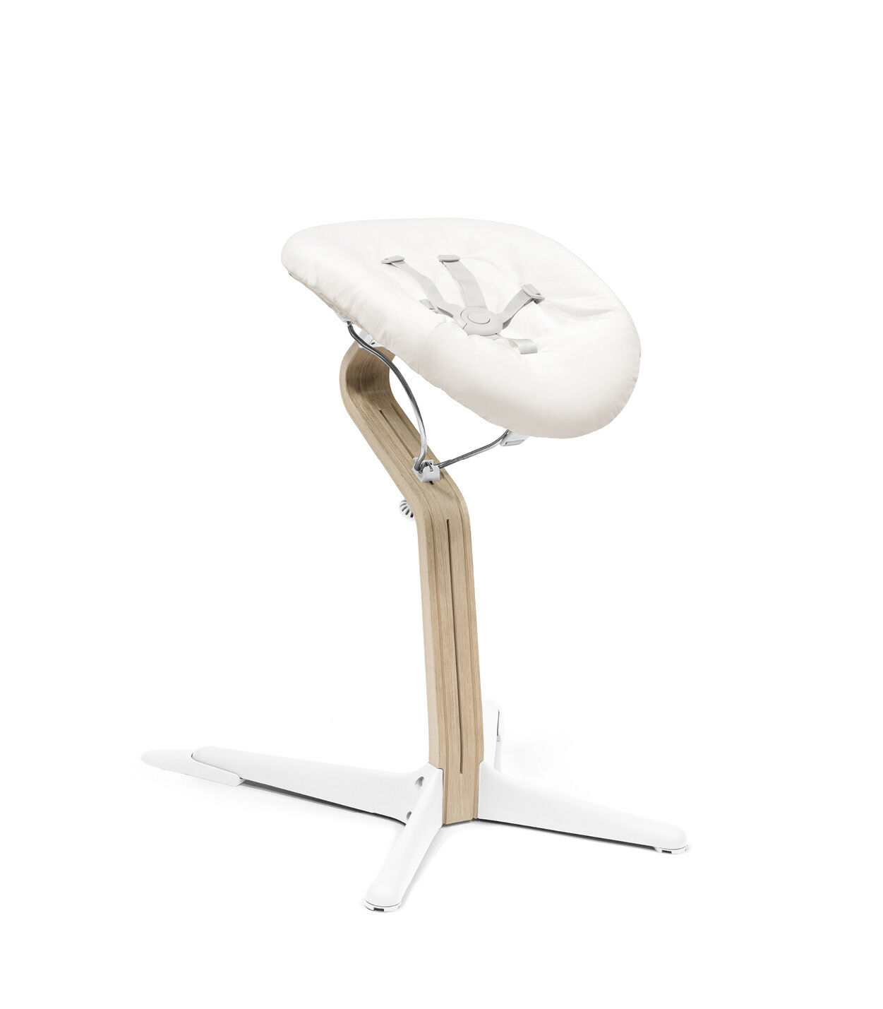Stokke® Nomi® Chair Natural/White with Newborn Set Sand (V1). US variant. galery image 6